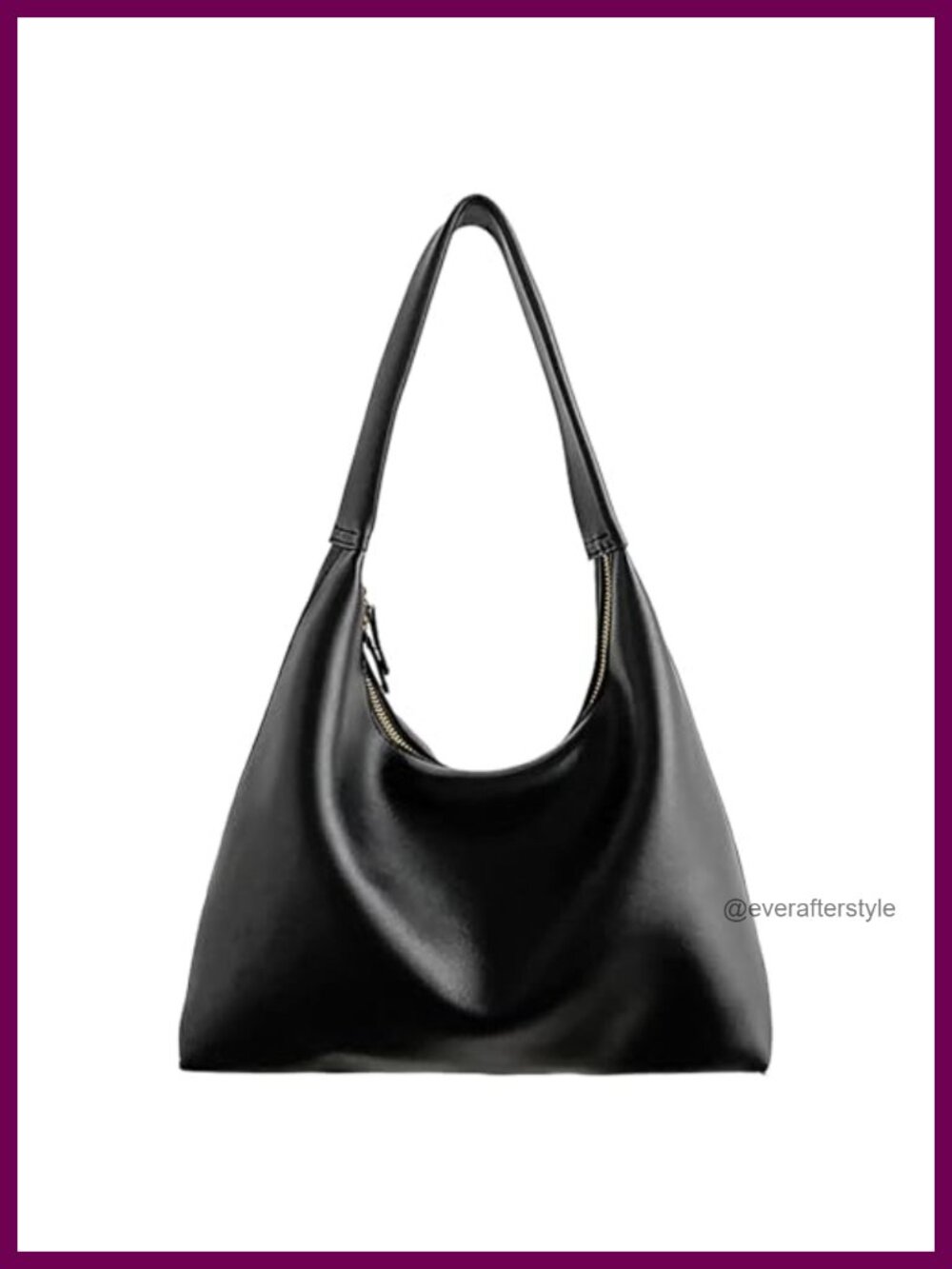 Vegan Leather Hobo Shoulder Bag Slouchy Crescent Tote Purse for Women